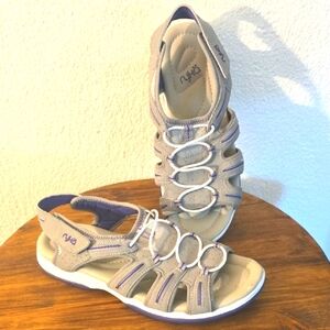 Ryka Women's Light Gray and Purple Sandals Hiking Trail Swim Outdoor New! Sz.12M